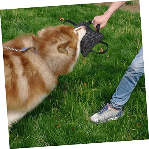 BESPORTBLE Hundebisskissen Aus Jute Widerstandsfähiges Beißkissen Für Hunde Mit Griffen Interaktives Training Spielzeug Für Welpen Und Hunde Für Zerr Tauziehen