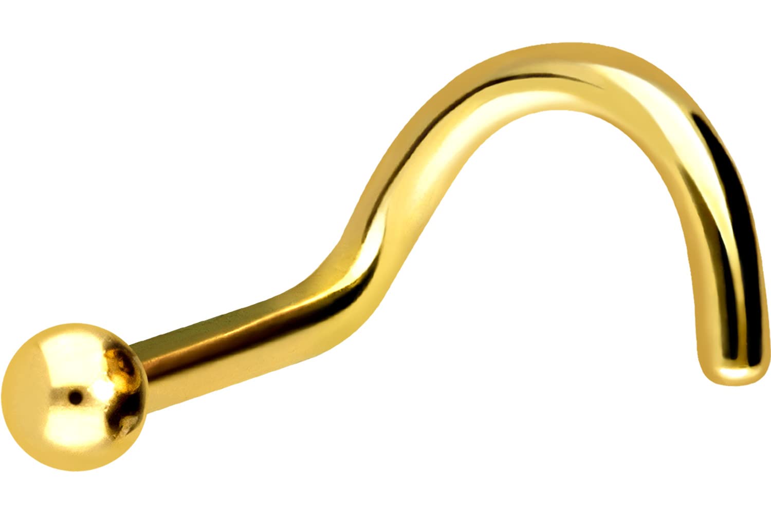 PIERCINGLINE Piercing de nariz de acero quirúrgico con bola: pendiente nasal en espiral en 4 colores