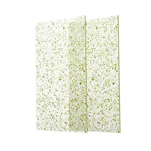 Image of TOEPODO Translucent Acrylic Sheet Irregular Glitter 1 /8 Thickness Sparkly Plexiglass PMMA Acrylic Panels for Laser Cutting Engraving Craft DIY Decor Ornaments (2, Green Glitter, 8x12 Inch)