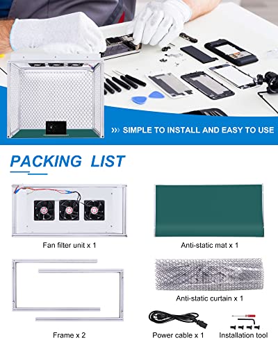 Yjingrui Air Flow Clean Bench Dust Free Room Workshop, 26X12X20 Inch Working Area, With Three Fans, Hepa-Filter For Iso 5 Cleanliness Dust Free Work (110V) #TOP3