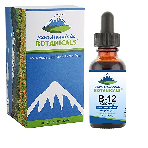 Pure Mountain Botanicals B12 Vitamin 1000 Mcg – Kosher B12 Drops In 1Oz Bottle With Natural Berry Flavor #TOP2