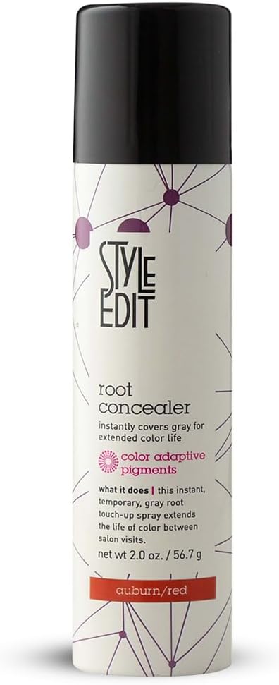 Style Edit Root Concealer Touch Up Spray | Instantly Covers Grey Roots | Professional Salon Quality Cover Up Hair Products for Women |Auburn/Red 2 Ounce