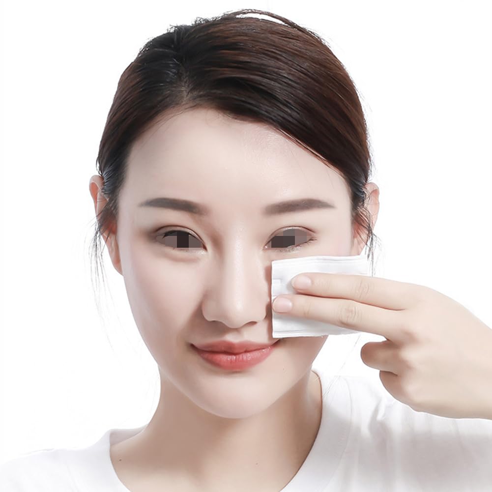 222Pcs White Square Facial Cotton Pads Lip Eye Makeup Remover Pads Soft Lint-Free Double-Side Triple Layered Cosmetic Cotton Pads for Face Toner Nail Polish - Image 3
