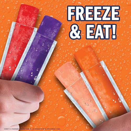 Image of Sunkist Freezer Pops Variety Pack, Fruit Flavored Ice Pops, 40 Count