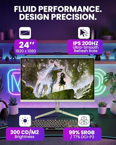 Image of Arozzi Gaming Monitor Nova 24 inch IPS 200Hz - Computer Monitor Full HD 1080p - Adaptive Sync, HDR10 & Flicker Free Display - 99% sRGB Color Accuracy - PC & Console Ready - Forest Green