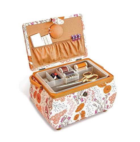 Prym Large Curved Sewing Basket, Orange Wildflower by Prym - Image 2