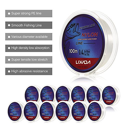 DECDEAL Linha de Pesca 100m Linha Linha de Pesca Fina Branca Transparente Fundição Lisa para Água Do