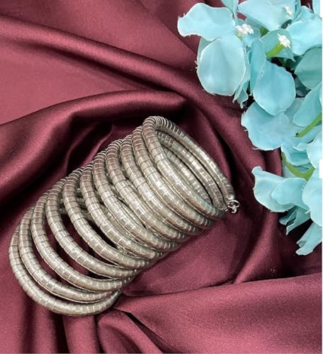 Silver Indian Bangles Sprial Indian Handmade Ethnic Silver Polish Kada Bracelet Bangles Jewelry2
