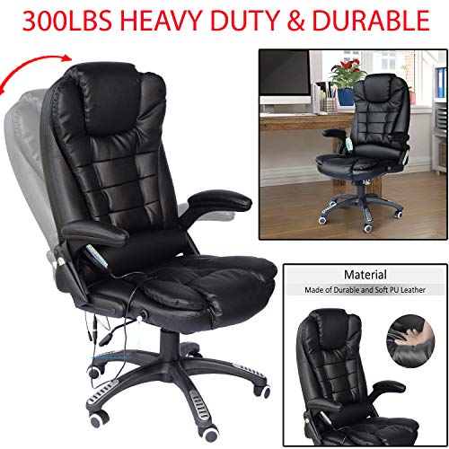 Buying Guide Heated Office Massage Chair High Back Desk Chair Pu Leather