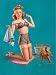 1940s Pin-Up Girl On The Roof Picture Poster Print Vintage Art Pin Up. Poster measures 10 x 13.5 inches