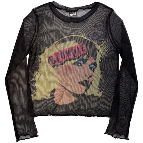Blondie punk affiche crop top en mesh pour adopter un look rock sans effort