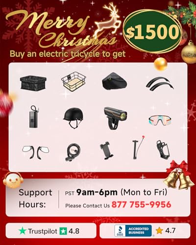 Electric Tricycle for Adults, 960W Max Rear Motor Electric Trike with 48V 648Wh Battery, 20\" 6061 Aluminum Folding Ebike Frame, 55 Miles Range Cargo Tricycle with Large Basket, 20MPH 3 Wheel Alaskan A