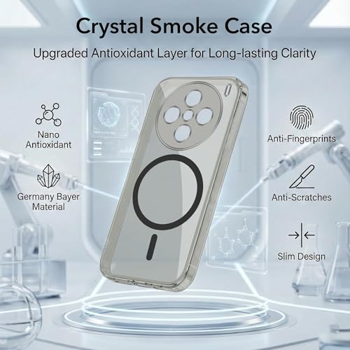 Image of Jkobi Lifetime Anti-Yellow MagSafe Compatible Clear Back Case Cover for Vivo X200 (Sleek Hard Crystal | Shockproof and Camera Protection)