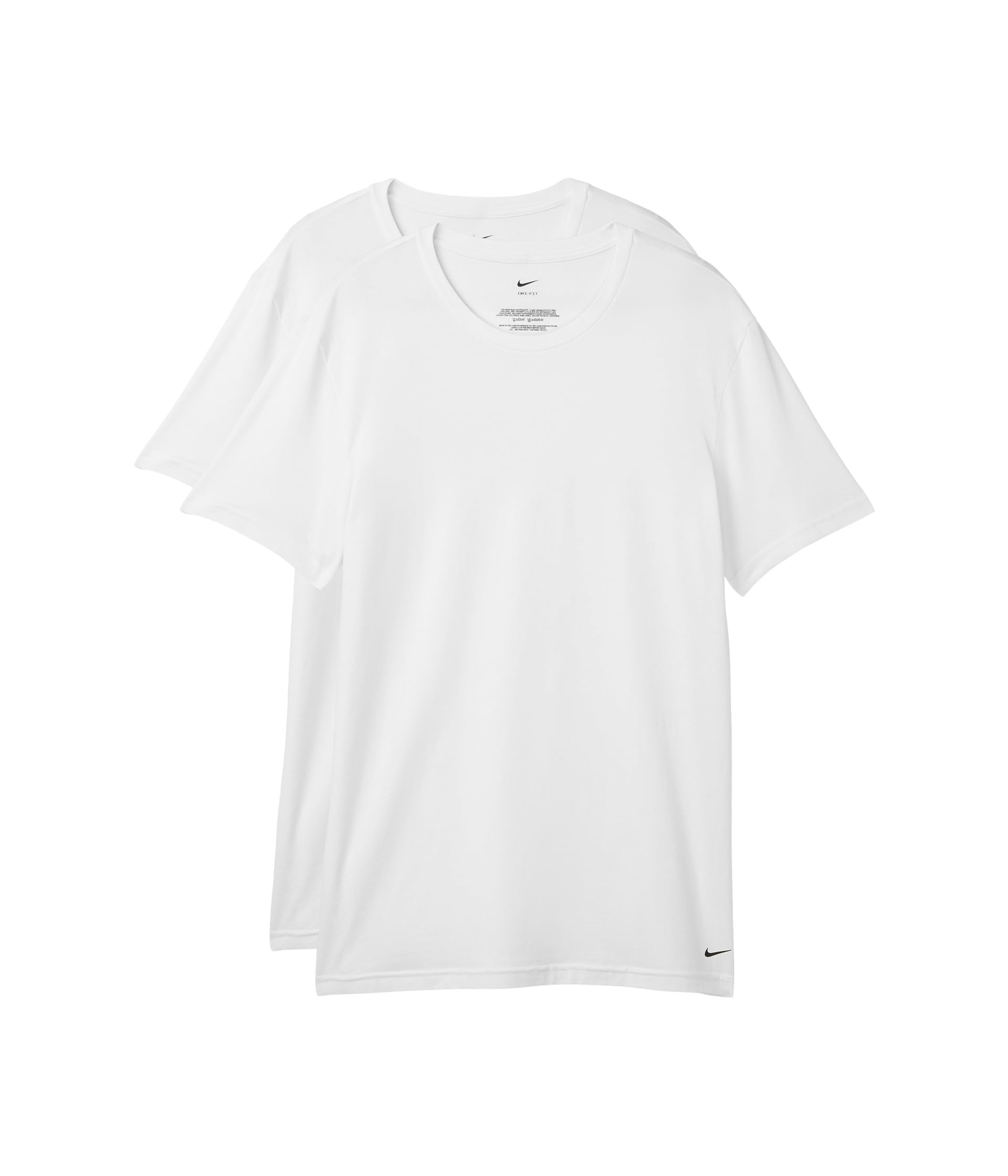 Nike Confezione da 2 Magliette Interne in Cotone Elasticizzato a Maniche Corte e Collo Rotondo per Uomo