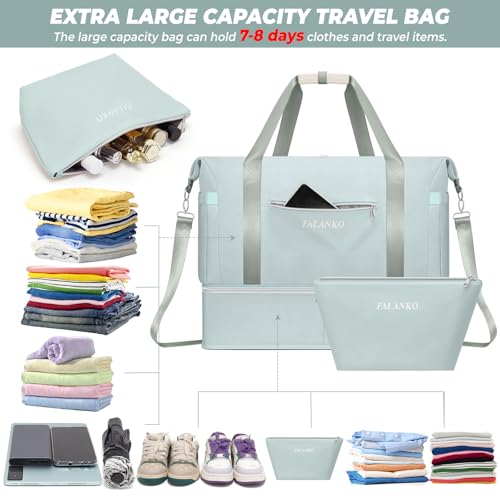 Weekender Bags for Women,Extra large 66L Expandable Travel Duffel Bag with Shoe Compartment,Toiletry Bag,Overnight Bag with Waterproof Pocket,USB Charging,Carry On Backpack for Gym,Hospital,Beach2