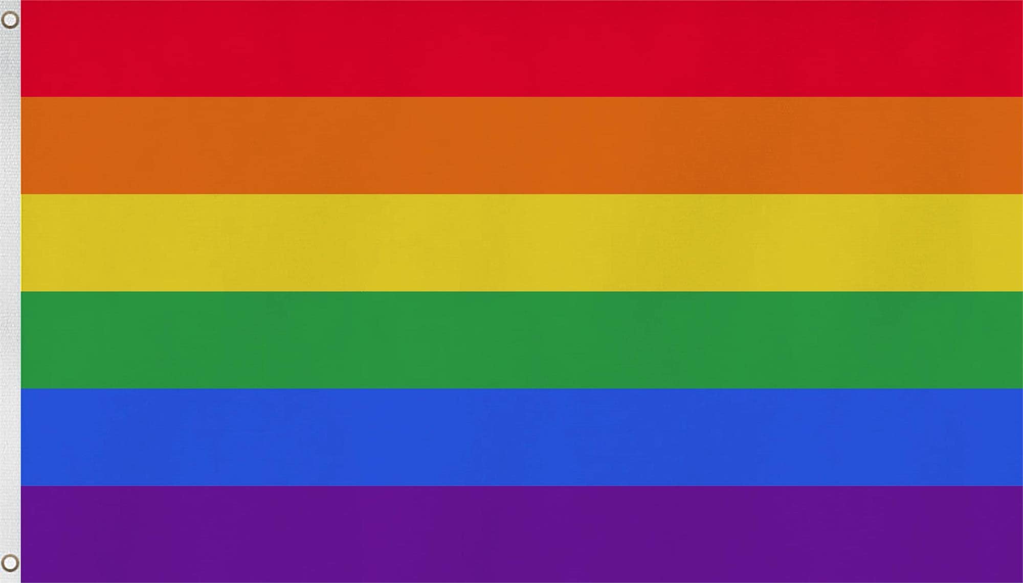 Fahne mit Messingösen 90 x 150, 150 x 250 oder 300 x 500 cm wählbar Farbe Regenbogen Größe 150 x 250