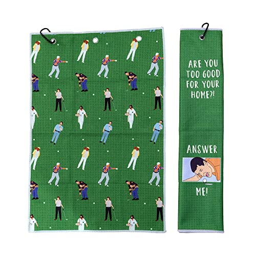 Happy Gilmore Reversible Microfiber Premium Tri Fold Golf Towel - Golf Gift For Men - Golf Accessories And Gifts, Father'S Day, Christmas, Birthday Gift