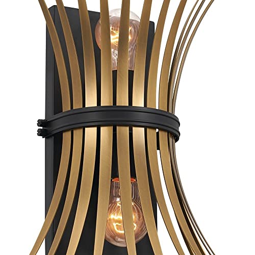 Image of Kichler Baile 16.2 Inch 2 Light Wall Sconce in Natural Brass and Black