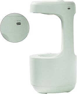 Droplet Humidifier, Smart Quiet Safe High Capacity Desktop Cool Mist Humidifier for Baby Room for Office (Light Green)