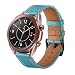 GOSETH Compatible Gear Sport Band, Galaxy Watch (42mm) Band, 20mm Genuine Leather Replacement Buckle Strap Compatible Samsung Gear Sport/Galaxy 42mm/Garmin Vivoactive 3/TicWatch E(Leather Blue)
