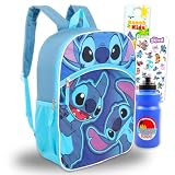 Disney Mochila Infantil Lilo E Stitch - Pacote Com Garrafa De Água 40 Cm, Adesivos Mais, Escolar Para Meninas