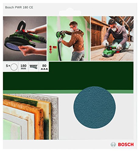 Bosch Accessories 2609256D38 - Schleifscheibe für Schleifgerät PWR 180 CE, Körnung 80, Durchmesser 180 mm, Mehrfarbig