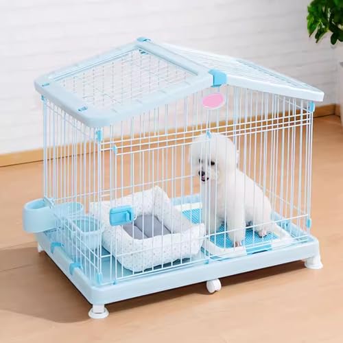 Cage pour chien métallique avec 2 portes et roues pour chiot