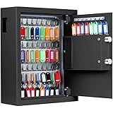 48 Keys Cabinet Lock Box with Combination Lock, Adjustable Key Organizer Wall Mounted with Key Tags,...