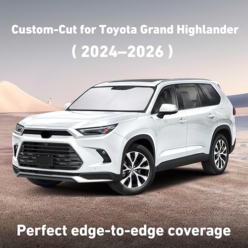 Image of EcoNour Windshield Sunshade Compatible for Lexus TX /Toyota Grand Highlander 2024 2025 2026 XLE, MAX, Limited, Platinum, Sun Visor for Front Window Sun Shade Cover, Blocker&Protector, Car Accessories