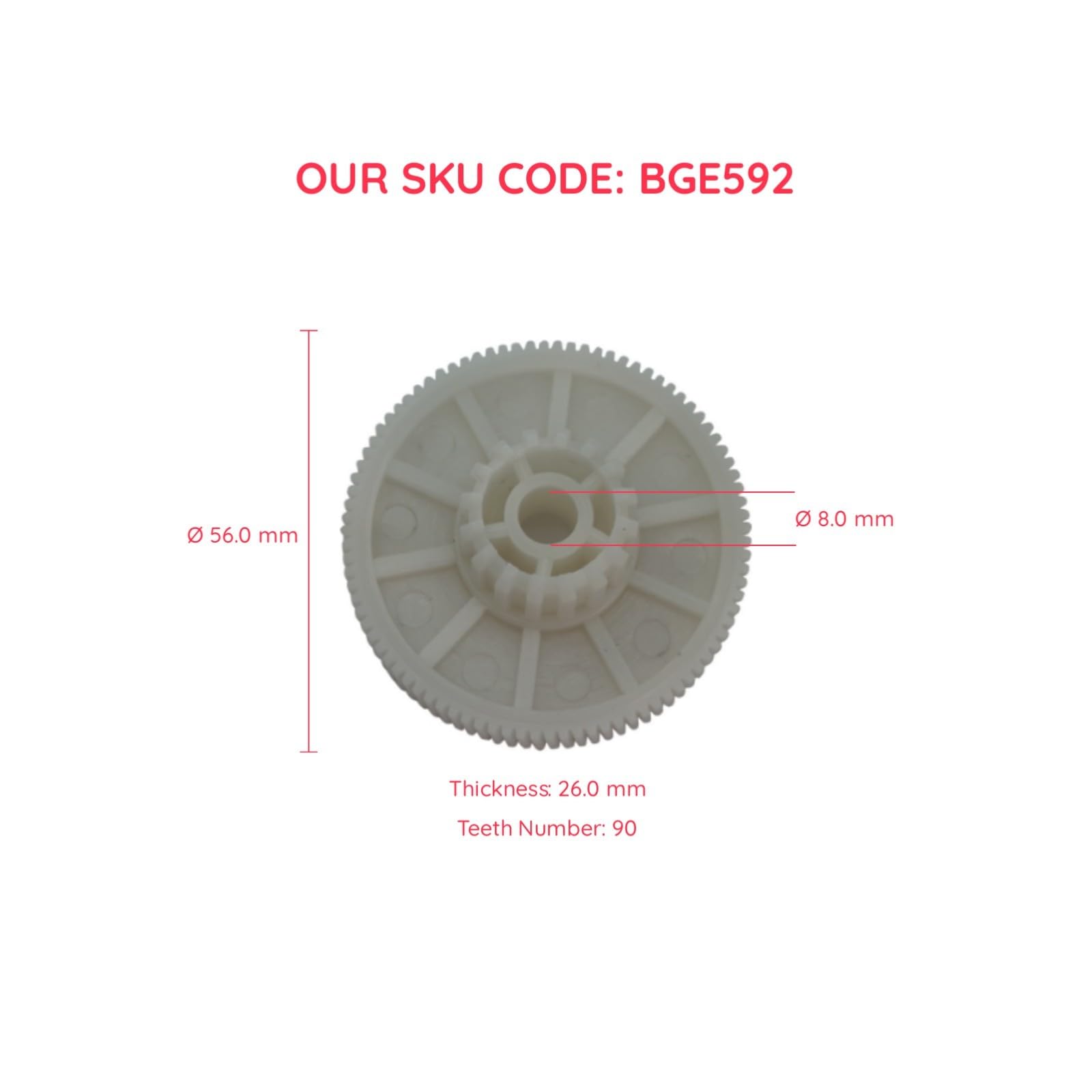 Bross Auto Parts BGE592FBA Motore di sollevamento scorrevole del tetto apribile 47107110670 ingranaggio di riparazione compatibile con Hummer H3 H3T 2006-2010 Numero denti 90/16