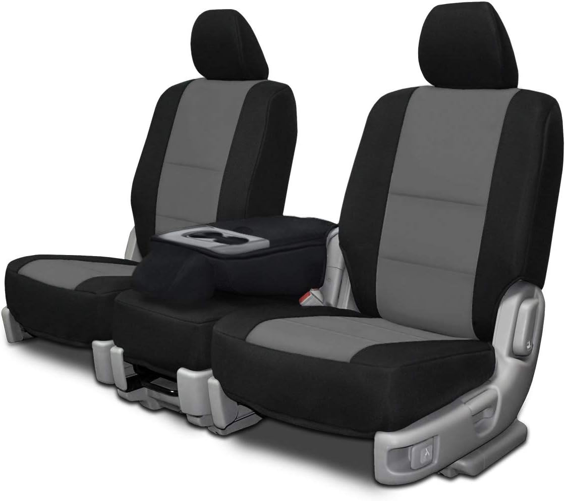 SCU - Compatible with Ford F-150 2015-2020 Model - Charcoal Custom Fit & Water Resistant Seat Covers for Basic Bucket Seats & 40-20-40 Split Bench