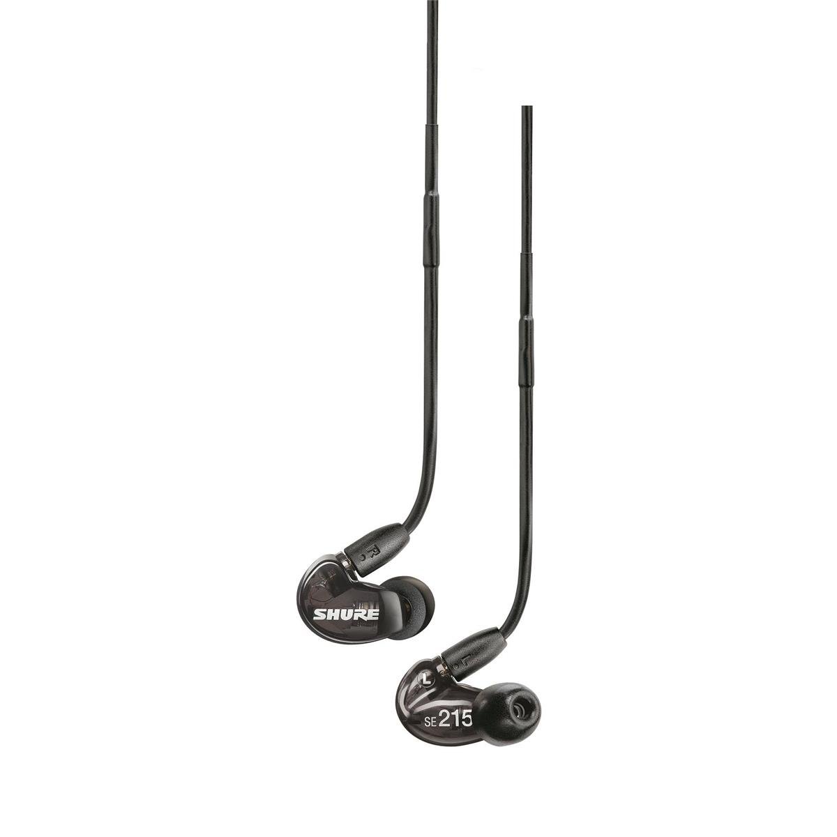 Shure SE215-K Professional Sound Isolating Earphones with Single Dynamic MicroDriver, Secure In-Ear Fit - Black