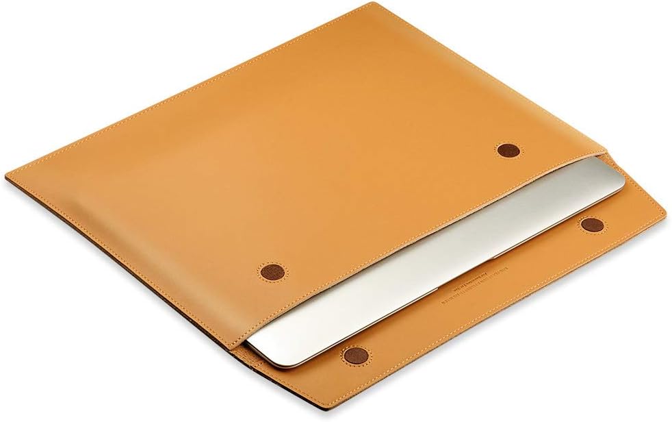 HN STG 13.3 inches Leather Laptop Sleeve Case for Apple MacBook Air 13" A1466 and Mac Pro Retina A1502 Display and 12.9" iPad pro/Lenovo-Yoga 920-IdeaPad 720s-14 Protective Bag (Light Brown)