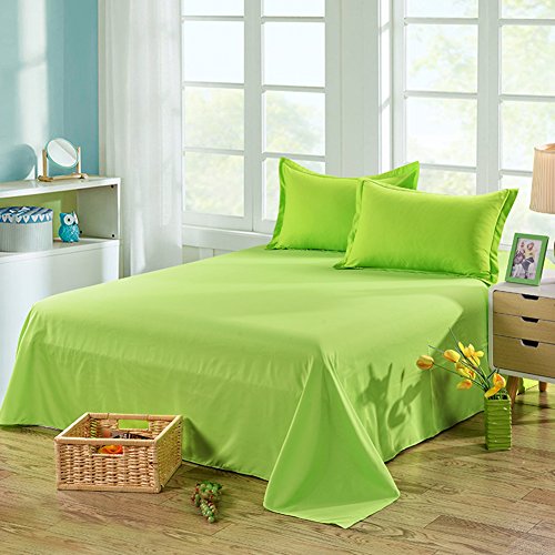 Draps en coton lit double 200x230cm drap plat uni couleur G - 2