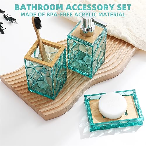 Accesorios de baño de playa para decorar el aseo de invitados con dispensador azul 5