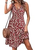 GUBERRY Fit and Flare Dress A Line Skater Sleeveless Midi Summer Casual Wrap Beach Sundress 2023 Eas