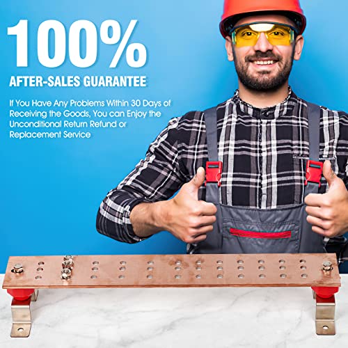 Ground Bar Kit 24" X 4" X 1/4" Heavy-Duty Copper Bus Bar,With 36 X 0.438’’ Holes And 2’’X2” Standoff Insulators Made From Ul Recognized Material,2500V #TOP7