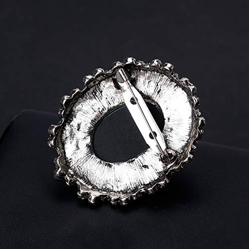Image of lureme Vintage Elegant Victorian Lady Beauty Cameo with Crystal Brooch Pin (br000017)