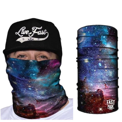 Fast Mask Neck Gaiter Multifunctional Tubular Bandana Face Mask Luxurious 100% Polyester Microfiber | Multipurpose & Fashionable Face Gaiter Mask | Ideal Gift for Men & Women � (Galaxy Neck Gaiter)