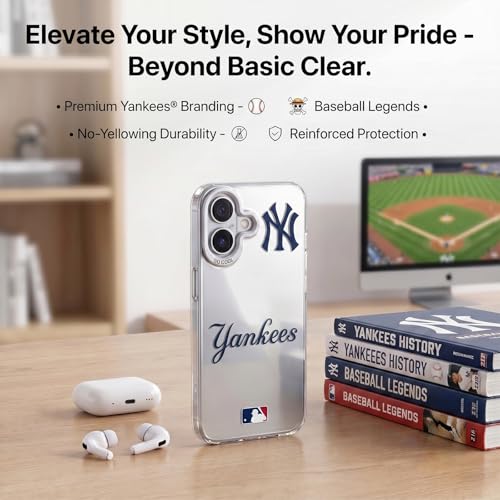 Coque antichoc iPhone 16 Yankees avec protection caméra surélevée