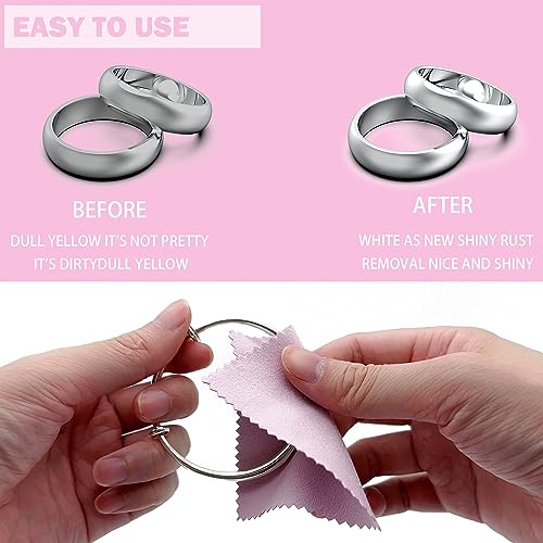 XIAOXINGYUN 120PCS Jewelry Cleaning Cloth Jewelry Polishing Cloths Individually Wrapped Silver Cleaning Cloth for Jewelry Sterling Silver, Gold, Platinum, Coins (3.15\" x 3.15\") (Light Purple)