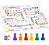 Snakes and Ladders Game for 60th Birthday - 60 Birthday Gift for Women or Men - Funny Board Dice Gam