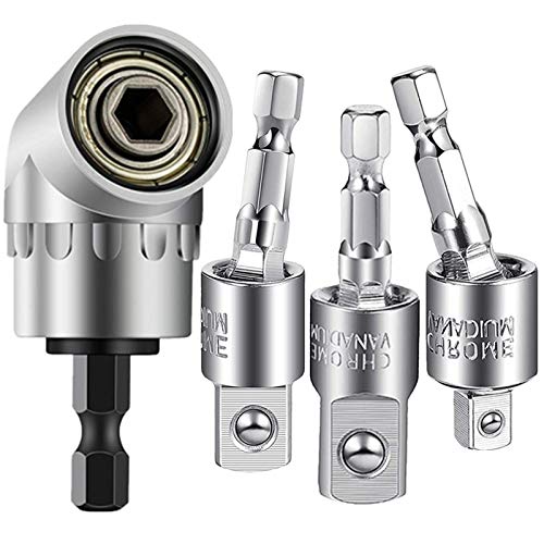 3 Pcs Power Drill Sockets Adapter Sets,360Â°Rotatable Hex Shank Impact Driver Socket Adapter 1/4