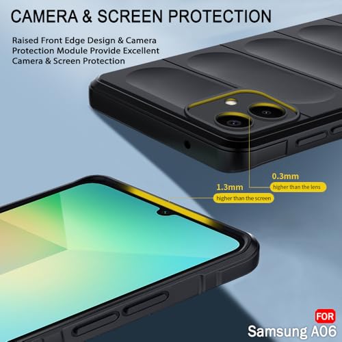 Image of TheGiftKart Liquid Silicon Back Cover Case for Samsung Galaxy A06 | ShockProof Military Grade Protection | Micro-Fibre Cloth On Inner Side | Anti-Slip Grip Back Cover Case for Samsung A06 (TPU, Black)