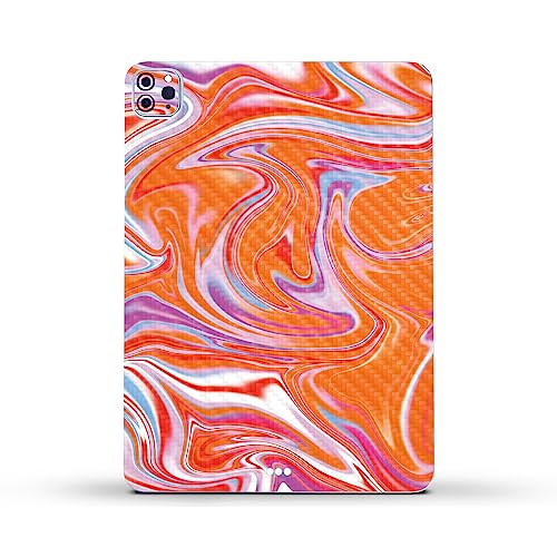 Image of MightySkins Carbon Fiber Skin Compatible with Apple iPad Pro 11 inch M2 4th Gen (2022) Full Wrap Kit - Orange Swirl | Protective, Durable Textured Carbon Fiber Finish | Easy to Apply | Made in The USA