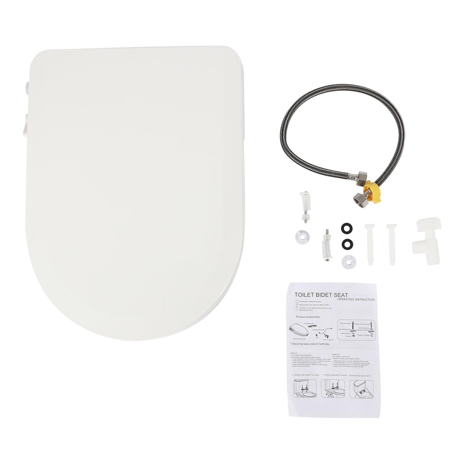 2,6 Kg PP Inteligentna Deska Sedesowa Podwójne Dysze Trzy Otwory Do Spłukiwania 0,08-0,8 MPa Ciśnienie Wody 48 * 35 7, Cm Ekologiczny Nakładka Na Toaletę Solidna I Wygodna
