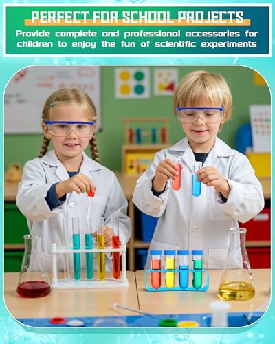 Set de 6 disfraces de bata de laboratorio para niños blancos miniatura 5