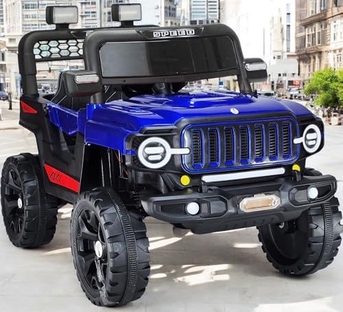 Image of Driving EV Cars for 1, 2, 3, 4, 5, 6 Years | Remote + Steering + Mobile App Control | Kids Jeeps (Entery Level Jeeps [2-6 Years]-Branco, Blue)