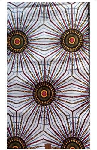 MAYNOWAX Coupon Pagne Tissu Wax Africain 100% coton 2 yards soit 180cm x120cm