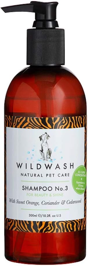 WildWashPRO Dog & Cat Shampoo - Natural Skin and Coat Care for Pets 300 Millilitres (Dilutes to 10 Litres) 300 ml WWFragranceNo3Shamp300
